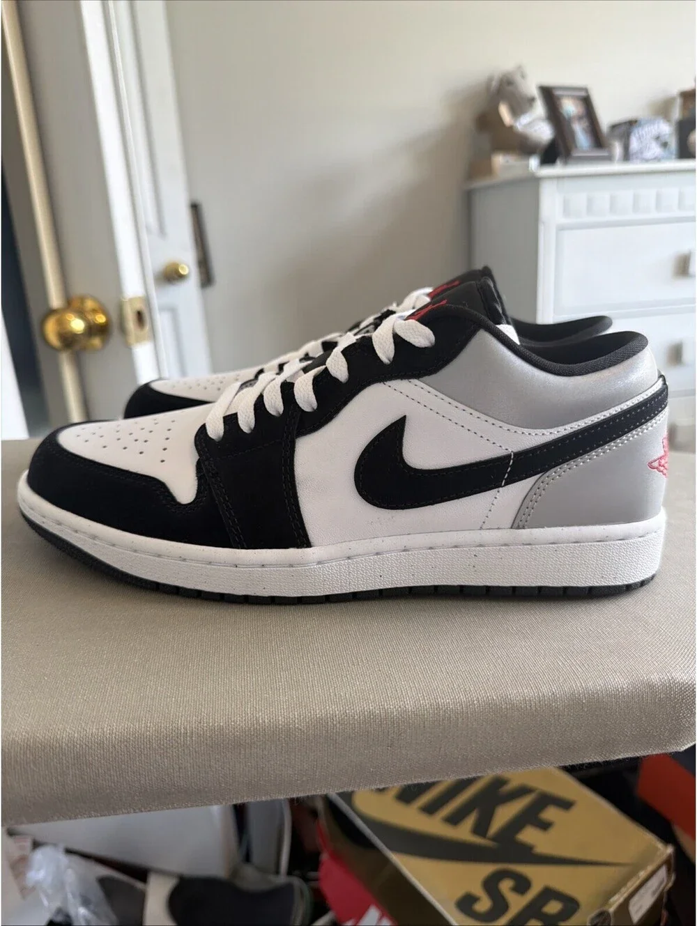 Jordan 1 Low SE ‘White Black Matte Silver Fire Red’ (HF3148-106) Men Sizes New